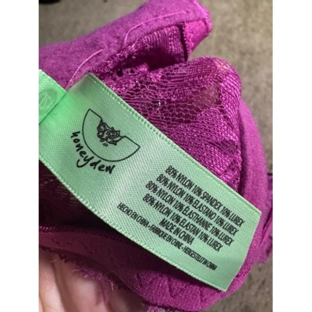 Honeydew Intimates Magenta Purple Floral Lace‎ Underwire Bra 42D Full Coverage